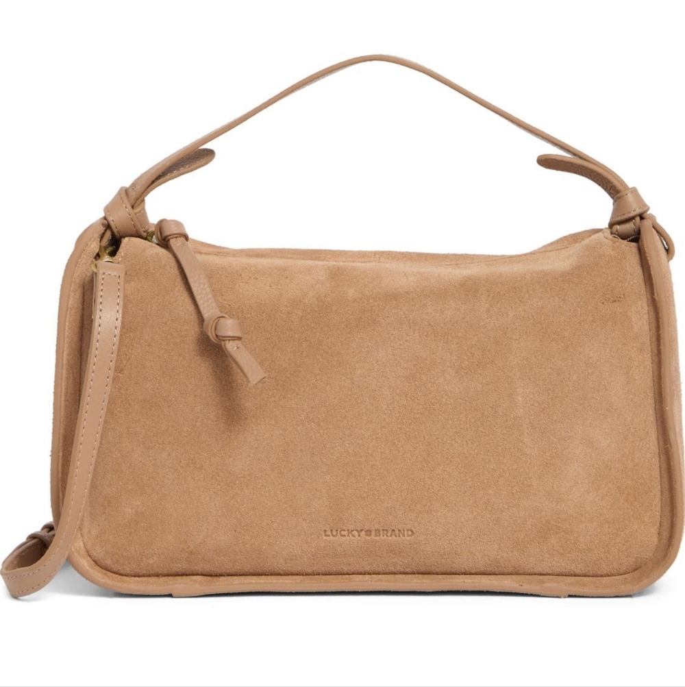 Lucky Brand Tan Purse Leather  Suede Shoulder Crossbody Bag - Picture 4 of 12